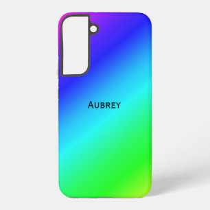 Diagonaal Blauw naar Groen Blend Naam toevoegen Samsung Galaxy Hoesje
