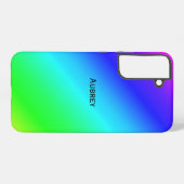 Diagonaal Blauw naar Groen Blend Naam toevoegen Samsung Galaxy Hoesje (Achterkant horizontaal)