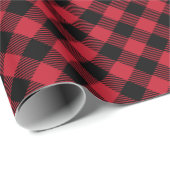 Diagonaal Buffelbord met rode, zwarte kernen Cadeaupapier (Rol Hoek)