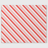 Diagonaal Candy Cane Stripes Patroon Cadeaupapier (Vlak)