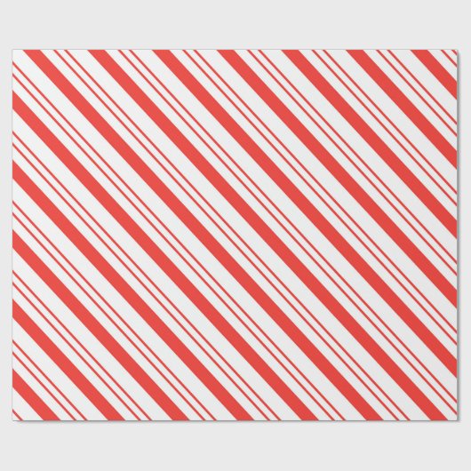 Diagonaal Candy Cane Stripes Patroon Cadeaupapier (Vlak)