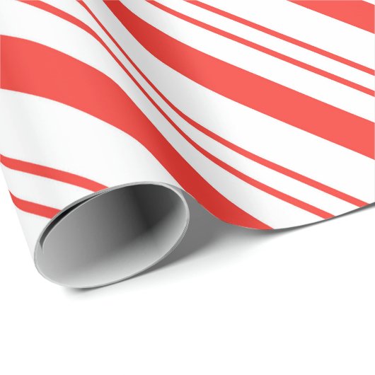 Diagonaal Candy Cane Stripes Patroon Cadeaupapier (Rol Hoek)