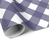 Diagonaal donkerblauw en wit Buffel Plaid Cadeaupapier (Rol Hoek)