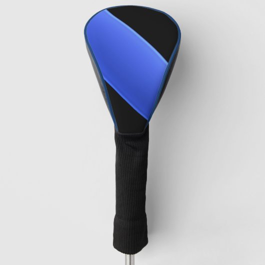 Diagonaal dunne blauwe lijn golfheadcover (Voorkant)