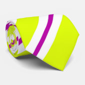 Diagonaal fluo-groen wit en Paars Stropdas (Opgerold)