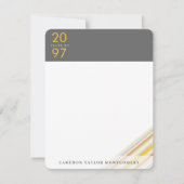 Diagonaal geel Afstuderen met lintverbindingsplate Bedankkaart (Voorkant)