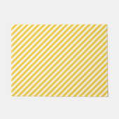 Diagonaal geel en wit strepenpatroon deurmat (Voorkant)