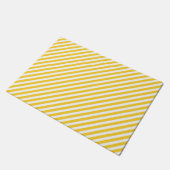 Diagonaal geel en wit strepenpatroon deurmat (Schuin)