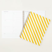 Diagonaal geel en wit strepenpatroon planner (Display)