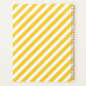 Diagonaal geel en wit strepenpatroon planner (Achterkant)