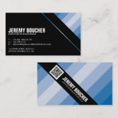 Diagonaal gekleurde strepen - blauw visitekaartje (Voorkant / Achterkant)