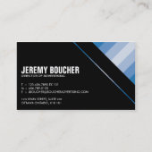 Diagonaal gekleurde strepen - blauw visitekaartje (Voorkant)