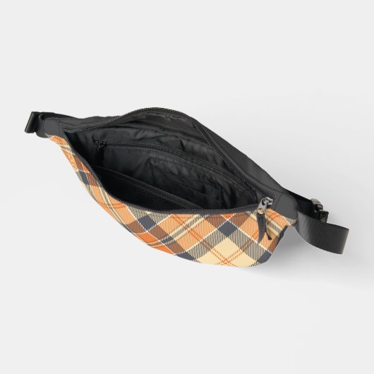 Diagonaal geruite, Sinaasappel, grijs, perzik Fann Heuptasje (Open)