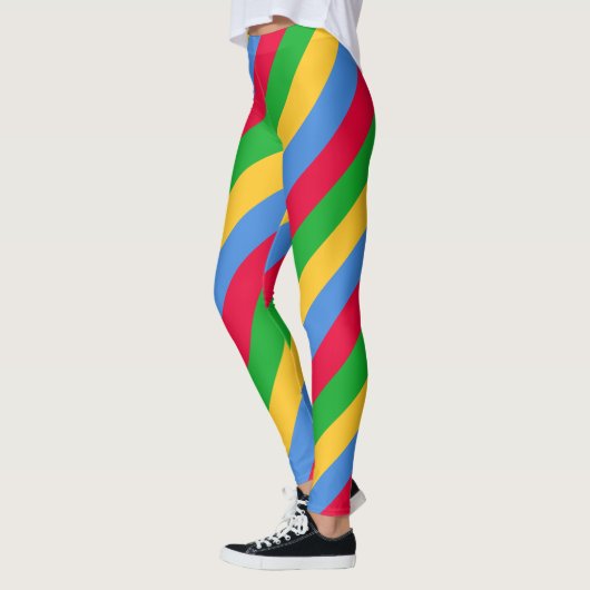 Diagonaal gestreept Eritrea National Flag Colors Leggings (Links)