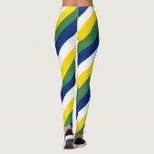 Diagonaal gestreept voor nationale vlag van Brazil Leggings (Achterkant)