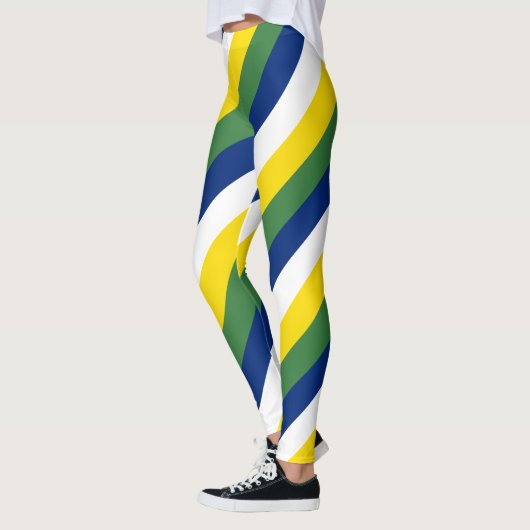Diagonaal gestreept voor nationale vlag van Brazil Leggings (Links)