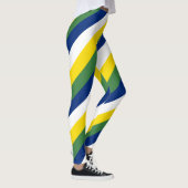 Diagonaal gestreept voor nationale vlag van Brazil Leggings (Rechts)