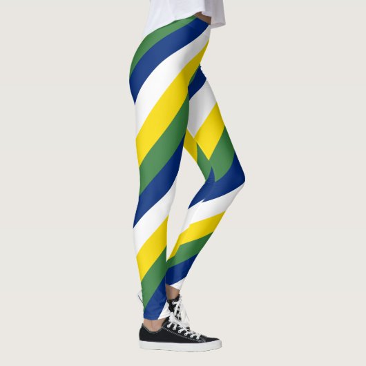 Diagonaal gestreept voor nationale vlag van Brazil Leggings (Rechts)