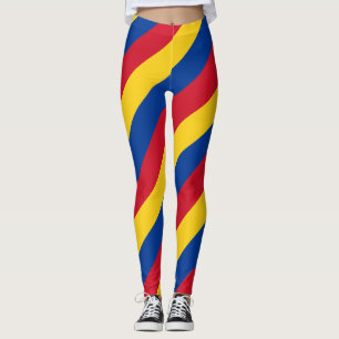Diagonaal gestreept voor nationale vlag van Colomb Leggings
