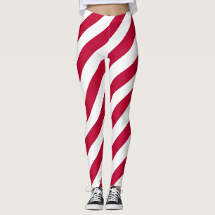 Diagonaal gestreepte Japanse nationale vlagkleuren Leggings