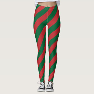Diagonaal gestreepte Marokkaanse nationale vlagkle Leggings
