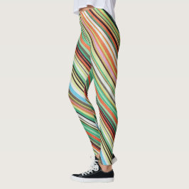 Diagonaal gestreepte meerkleurige Leggings