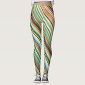 Diagonaal gestreepte meerkleurige Leggings (Voorkant)