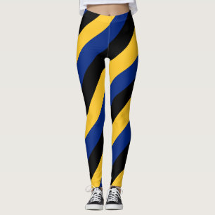 Diagonaal gestreepte nationale vlag van Barbados Leggings