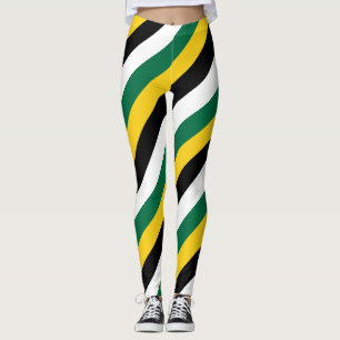 Diagonaal gestreepte nationale vlag van Dominica Leggings