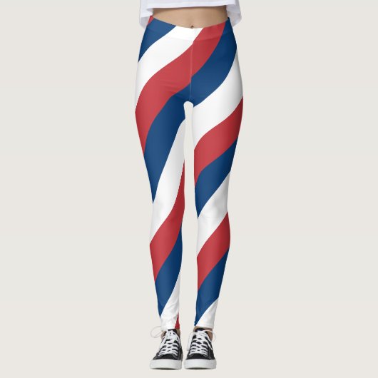 Diagonaal gestreepte nationale vlag van Servië Leggings (Voorkant)