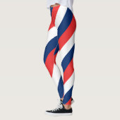 Diagonaal gestreepte Noorse nationale vlagkleuren Leggings (Links)