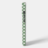 Diagonaal Gingham Patroon in Groen met Initialen Case-Mate iPhone Case (Achterkant / Links)