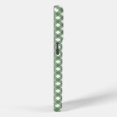 Diagonaal Gingham Patroon in Groen met Initialen Case-Mate iPhone Case (Achterkant / Rechts)