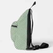 Diagonaal Gingham Patroon in Groen met Naam Sling Bag (Rechts)