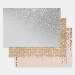 Diagonaal Glitter Gradiënt Ombre Inpakpapier Vel