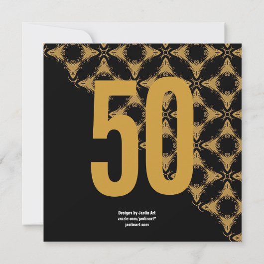 Diagonaal goud en zwart V02 voor 50e onderneming Kaart (Achterkant)