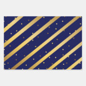Diagonaal Gouden Strepen Polka Dots Rood Blauw Gro Inpakpapier Vel (Voorkant)