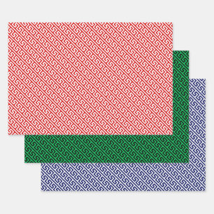 Diagonaal Griekse Sleutel DIY Patroon & Achtergron Inpakpapier Vel