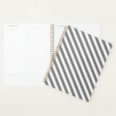 Diagonaal grijs en wit strepenpatroon planner (Display)