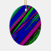 Diagonaal groen blauw Paars en zwart Abstract kuns Keramisch Ornament (Rechts)