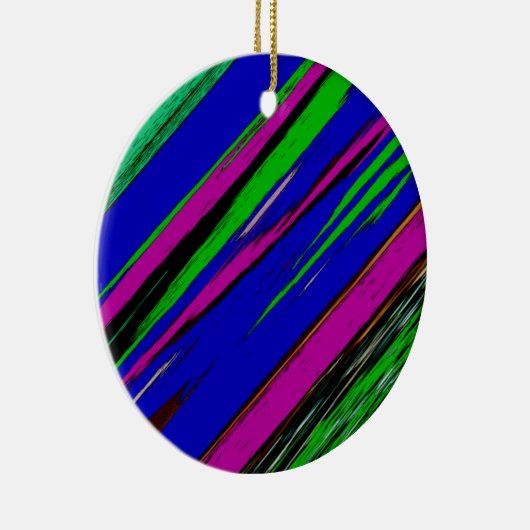 Diagonaal groen blauw Paars en zwart Abstract kuns Keramisch Ornament (Rechts)