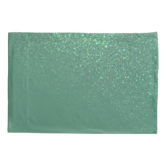 Diagonaal groen glittergradiënt monogram zeemeermi kussensloop (Achterkant)