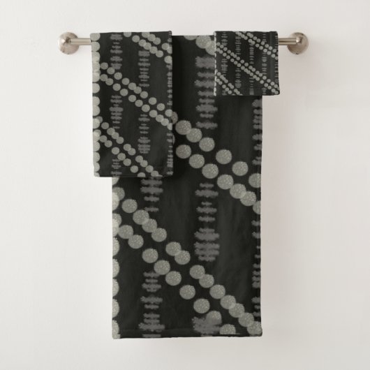 Diagonaal Horizontaal Verticaal Grijsgevlekt Stipp Bad Handdoek (Insitu)