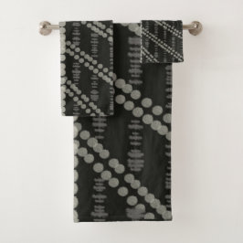 diagonaal horizontale verticale grijze Stippen Bad Handdoek