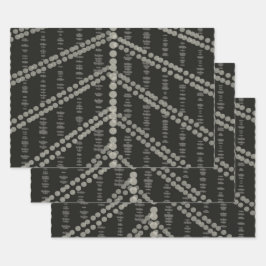 diagonaal horizontale verticale grijze Stippen Inpakpapier Vel