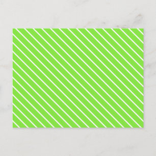 Diagonaal-instripes - kalkgroen en wit briefkaart