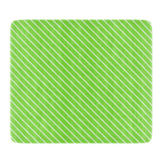 Diagonaal-instripes - kalkgroen en wit snijplank (Voorkant)