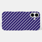Diagonaal-instripes - marinesurk en wit Case-Mate iPhone case (Achterkant (horizontaal))