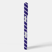 Diagonaal-instripes - marinesurk en wit Case-Mate iPhone case (Achterkant / Rechts)