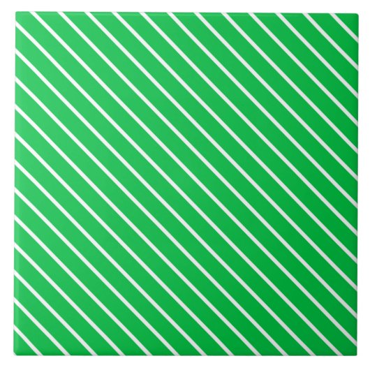 Diagonaal instripes - smaragdgroen en wit tegeltje (Voorkant)